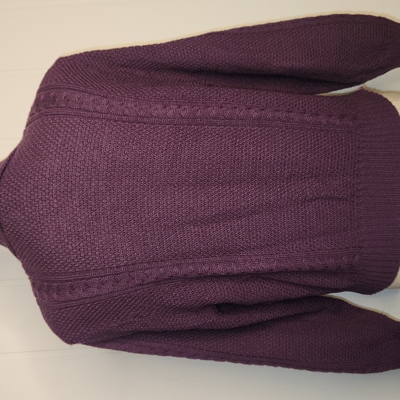 Purple boiled wool fitted button-down Office blazer sweater Jacket - Picture 5 of 11